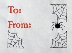 Spiderweb quilt label embroidery design