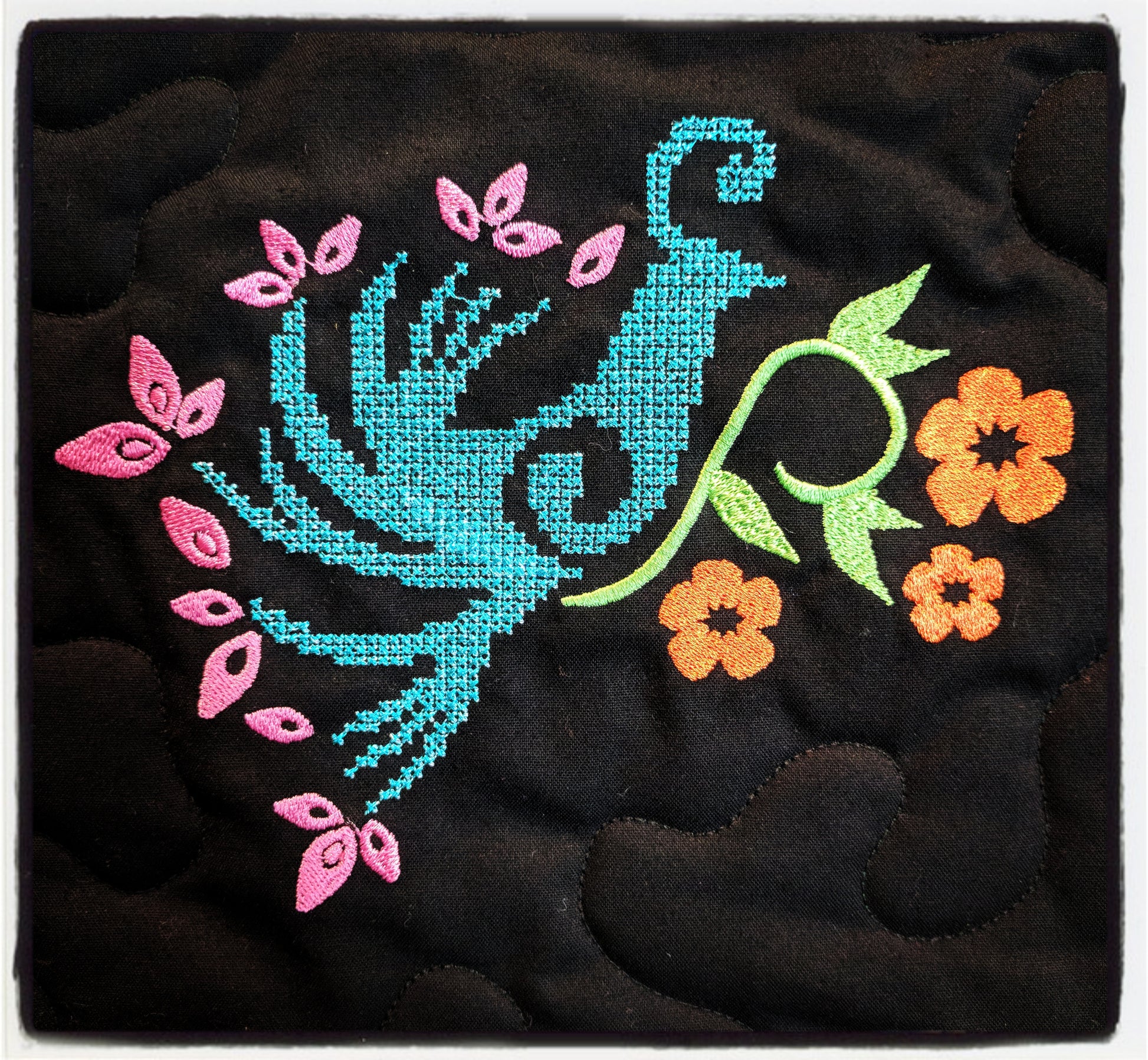 bird cross stich embroidery design