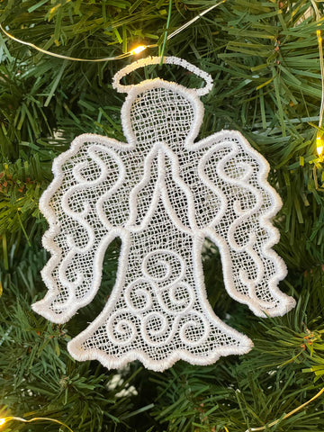 Lace Angel ornament embroidery design