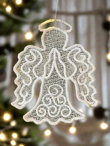 Lace Angel ornament embroidery design