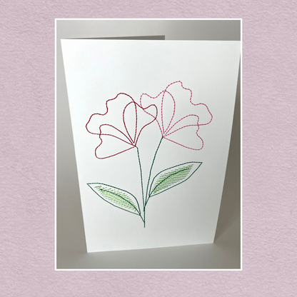 Redwork Poppy Embroidery Design