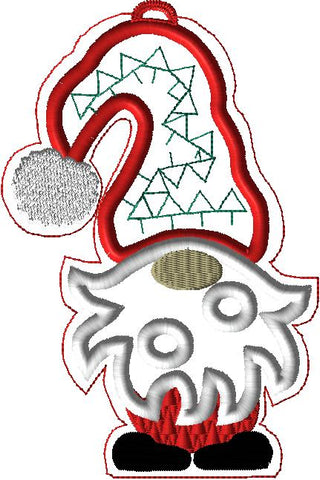 Santa Gnome ITH lollipop holder embroidery design