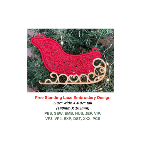 Free standing lace Santa sleigh