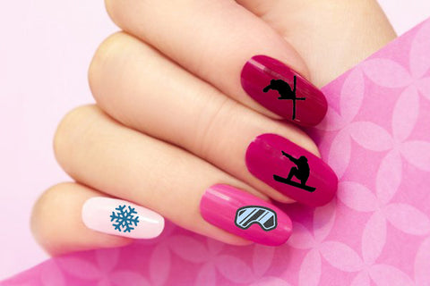 Ski and Snowboard Nail Decals