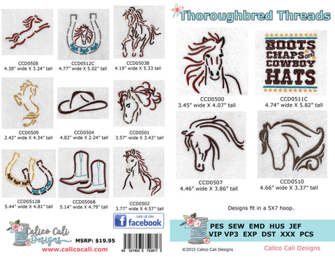 Western Horse Embroidery Design Bundle