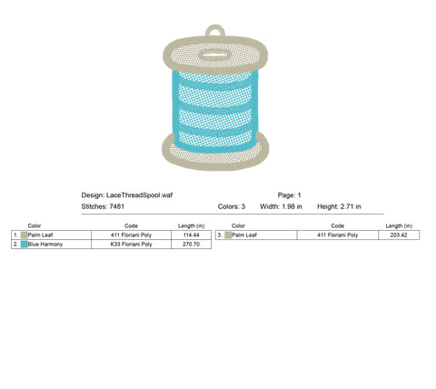 thread spool ornament thread chart