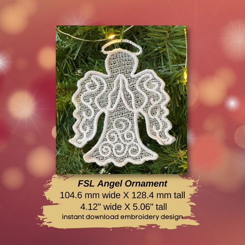Angel Free Standing Lace Embroidery Design Ornament