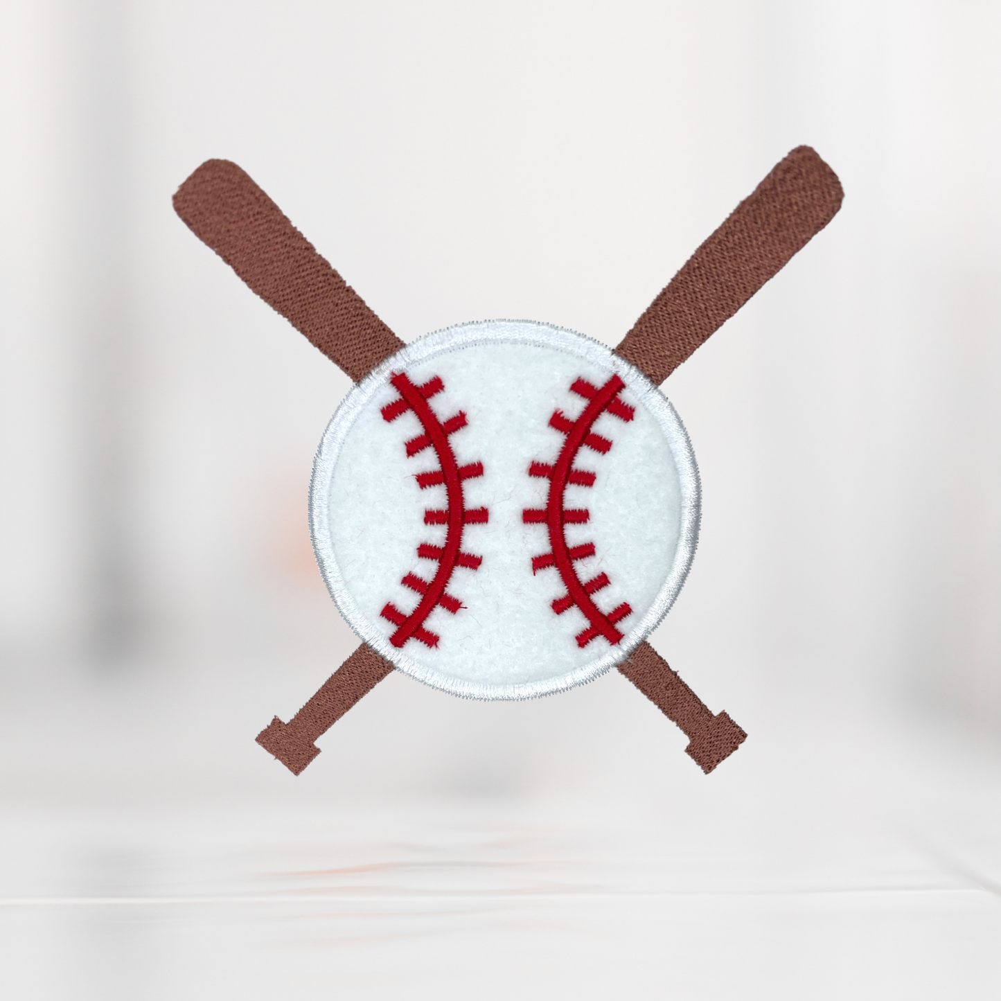 Baseball and bat applique embroidery design