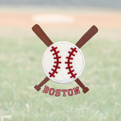 Boston Baseball Applique Embroidery Design