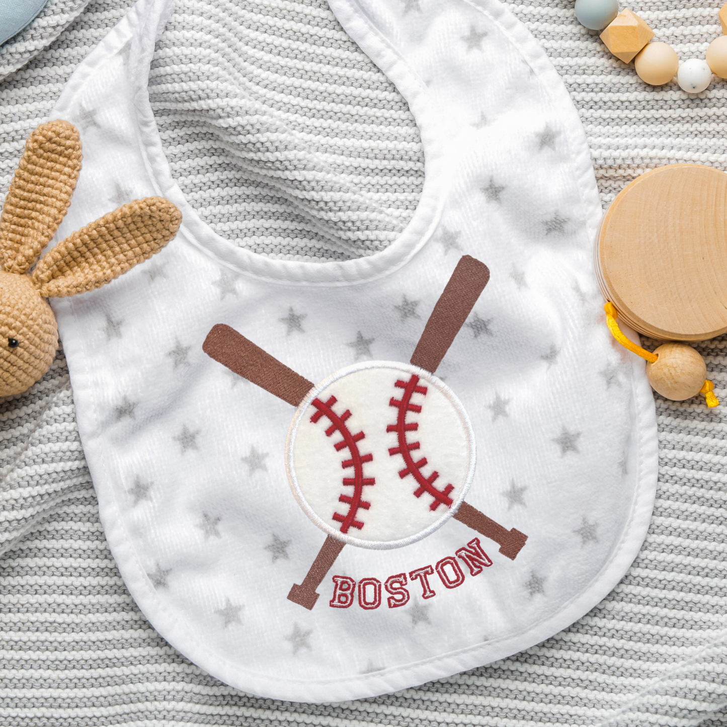 Boston Baseball Applique Embroidery Design