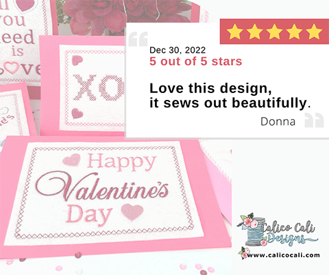 Valentine's Day Cards In The Hoop Embroidery Designs