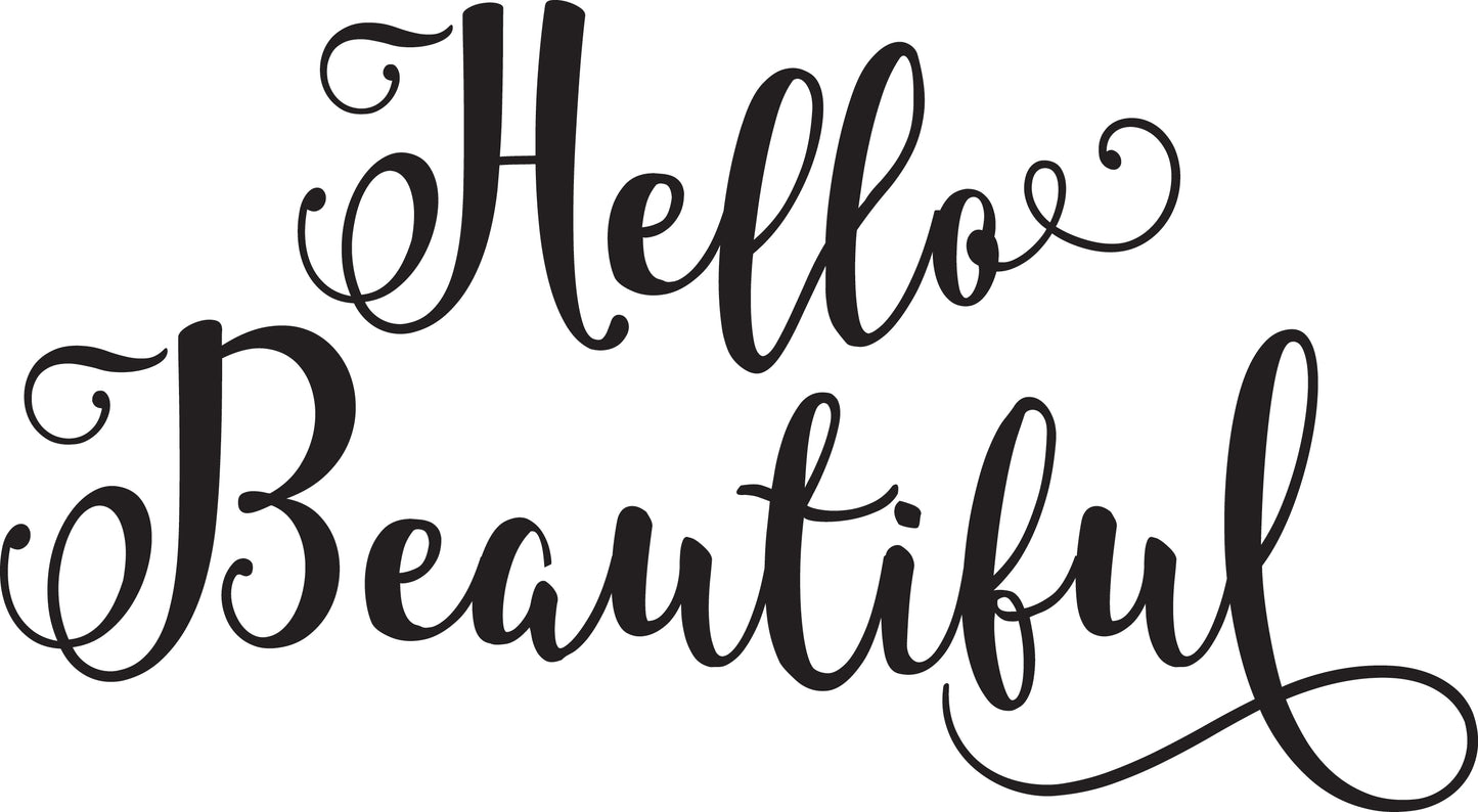 Hello Beautiful script SVG cut file