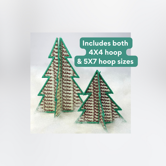 Happy Holidays 3D lace tree embroidery design bundle