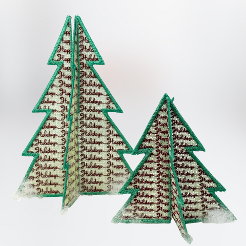 Happy Holidays 3D lace tree embroidery design bundle