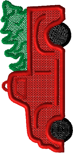 Red Truck ornament embroidery design