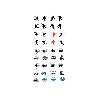 Ski and Snowboard Nail Decals