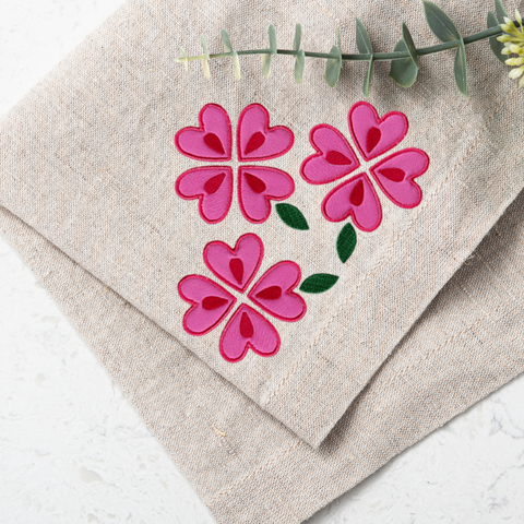 FREE Floral Heart Applique Machine Embroidery Design