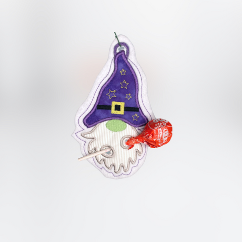 Witch Gnome Candy Hugger ITH embroidery design