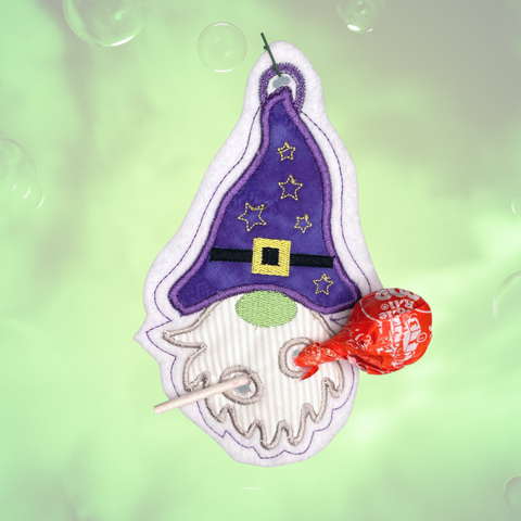 Witch Gnome Candy Hugger ITH embroidery design