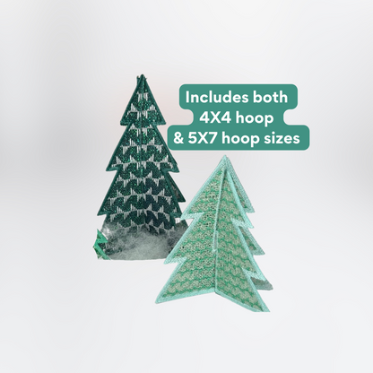3D Mylar Tree embroidery designs for Christmas